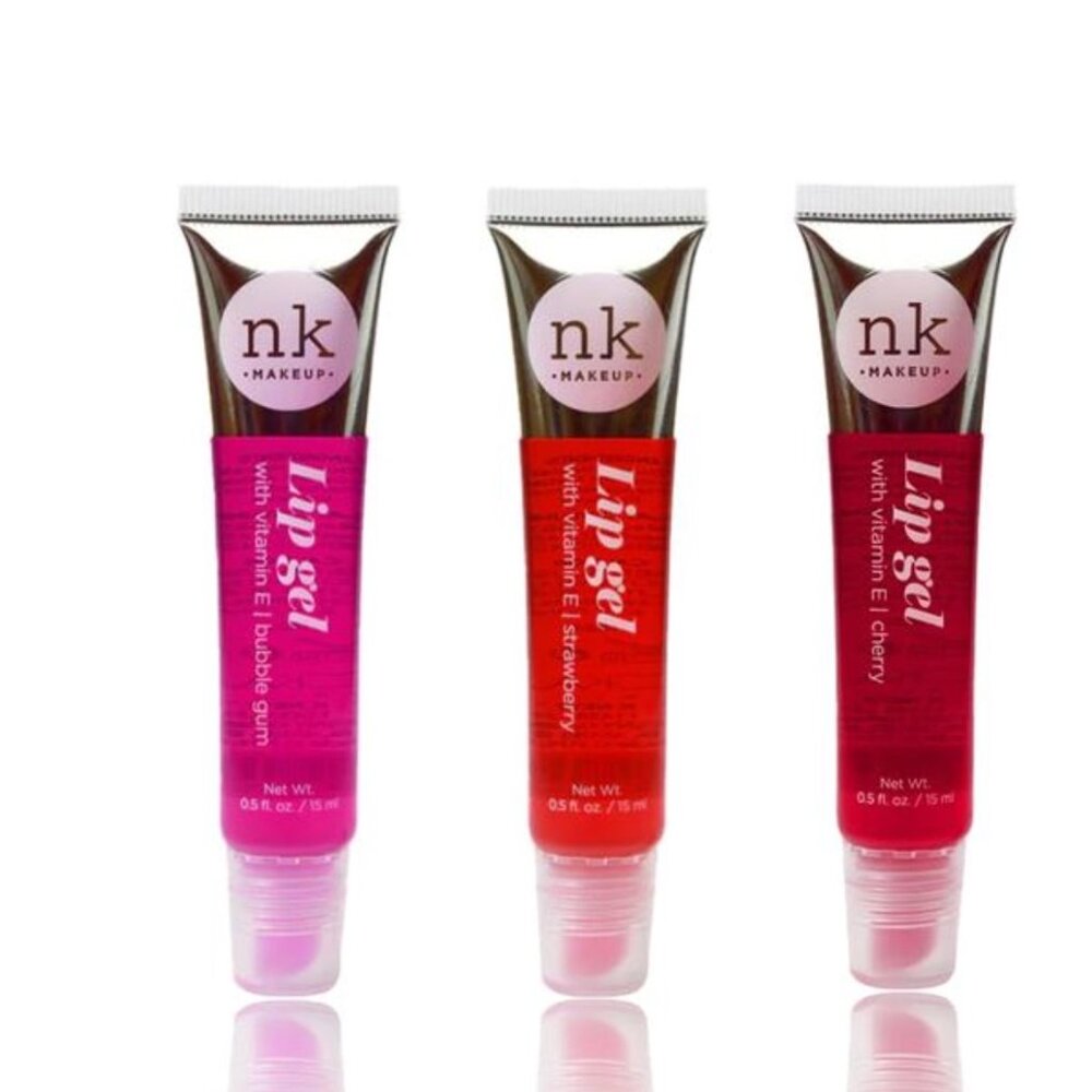 Nicka K Lip Gel 3 Pk - Strawberry, Cherry, Bubble Gum